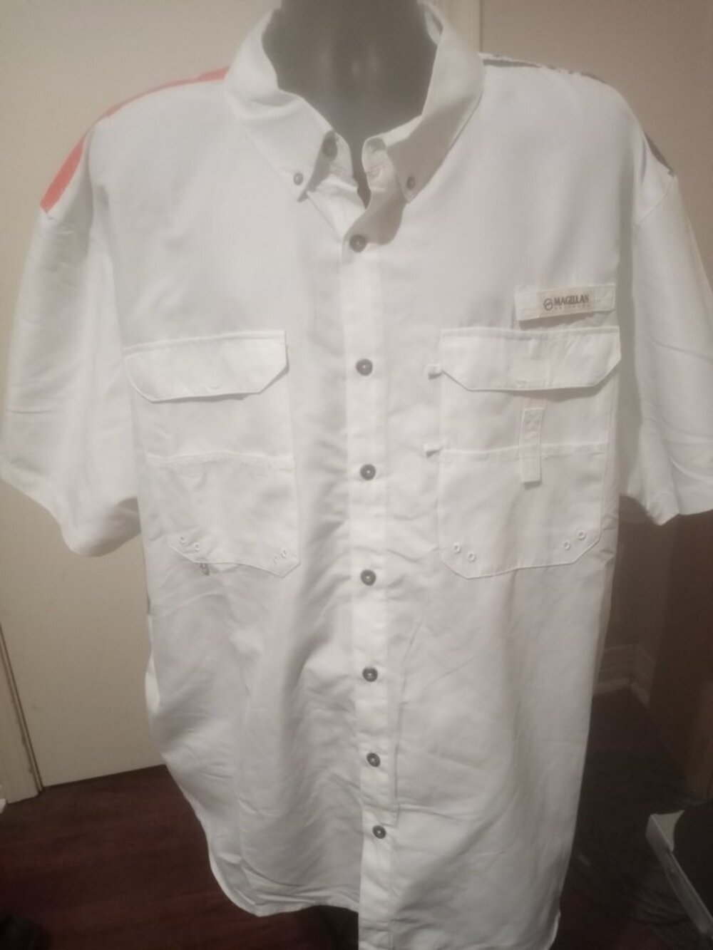 Magellan Outdoors Men's Shirt Lake Fork Americana Flag Relaxed Fit Fish Gear 3XL